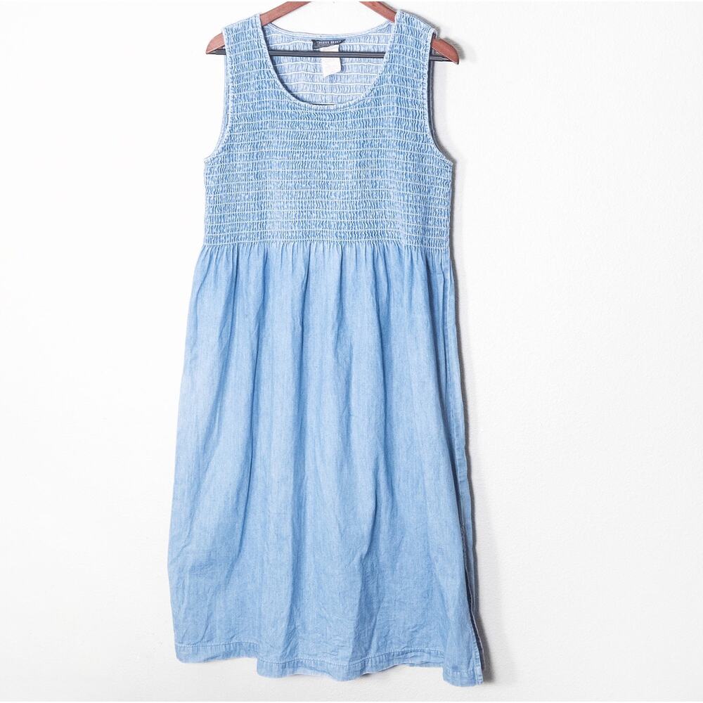 Chorus Blues Chambray Dress Size 12 Blue Cottagecore Milkmaid Prairie
